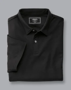 Smart polos|Black<Charles Tyrwhitt Smart Jersey Polo - Black
