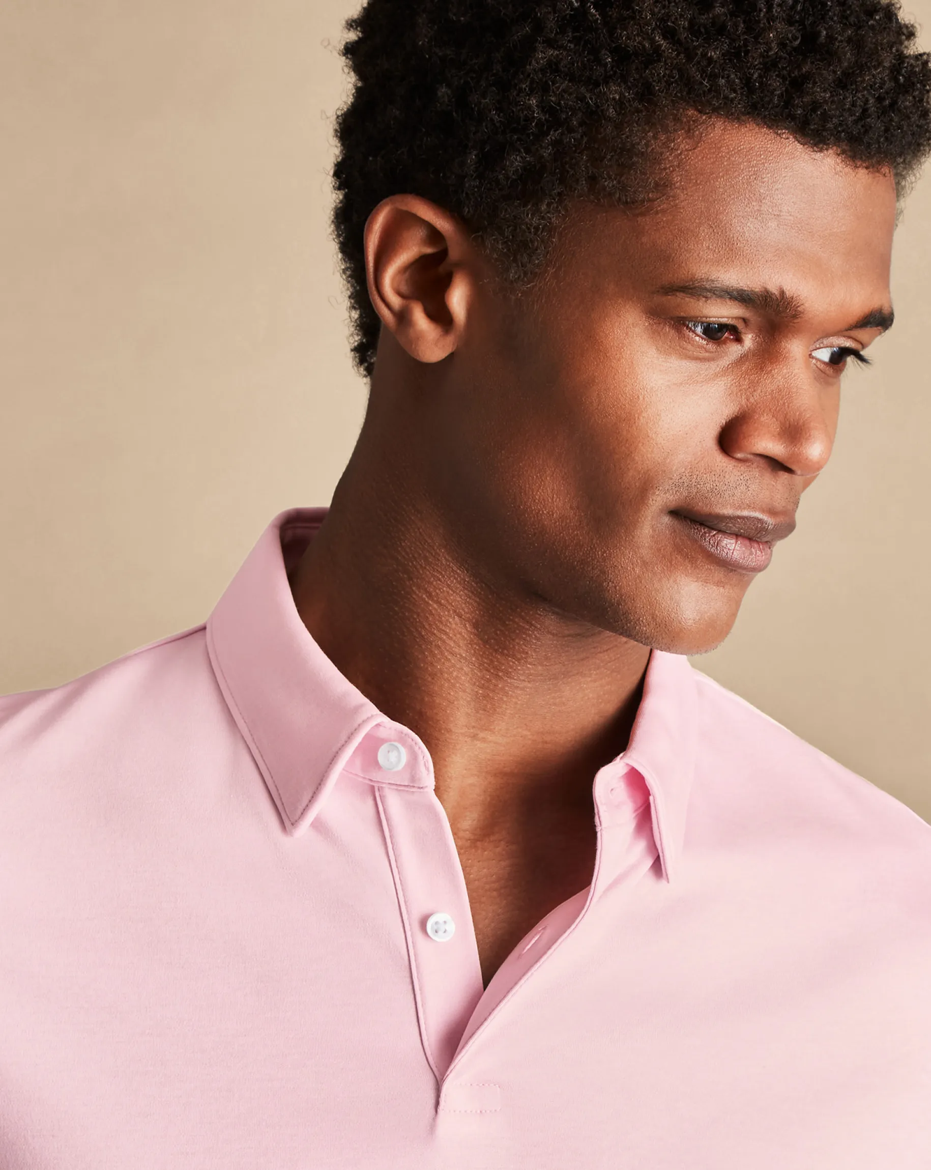 Pink Shirts|Short Sleeve polos<Charles Tyrwhitt Smart Jersey Polo - Light Pink