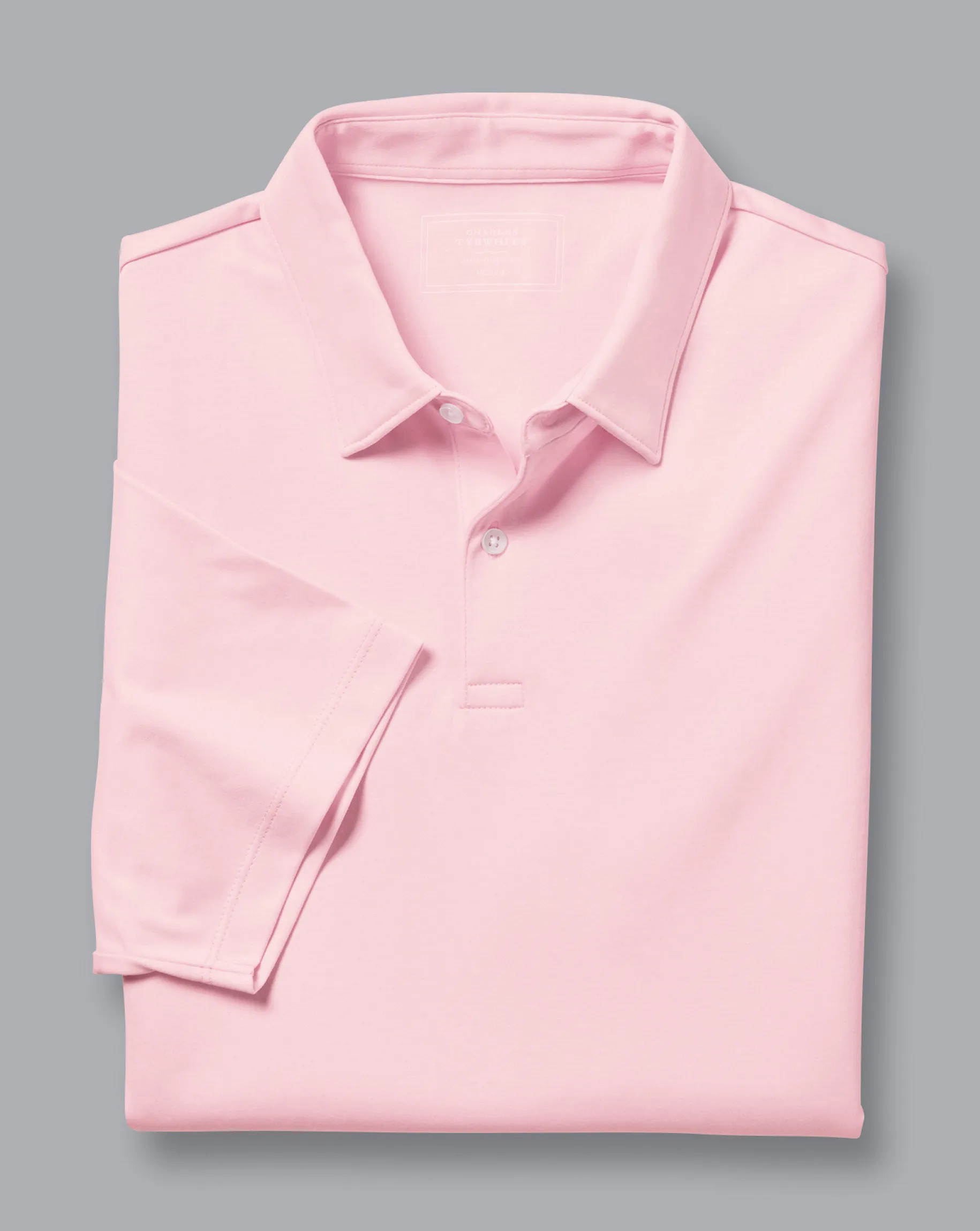 Pink Shirts|Short Sleeve polos<Charles Tyrwhitt Smart Jersey Polo - Light Pink