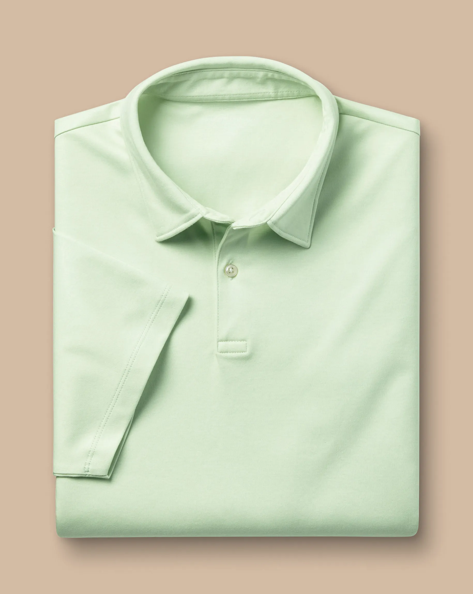 Smart polos|green<Charles Tyrwhitt Smart Jersey Polo - Light Green