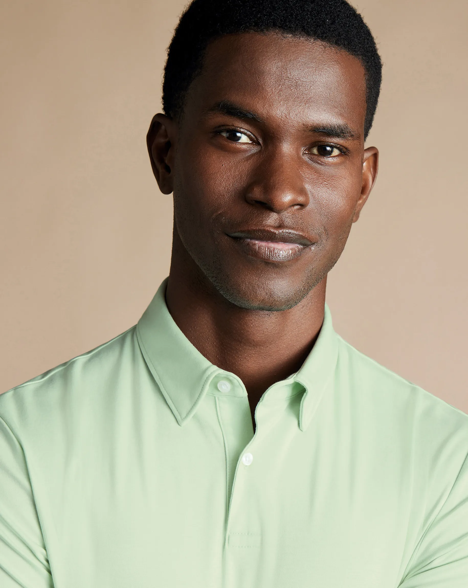 Smart polos|green<Charles Tyrwhitt Smart Jersey Polo - Light Green