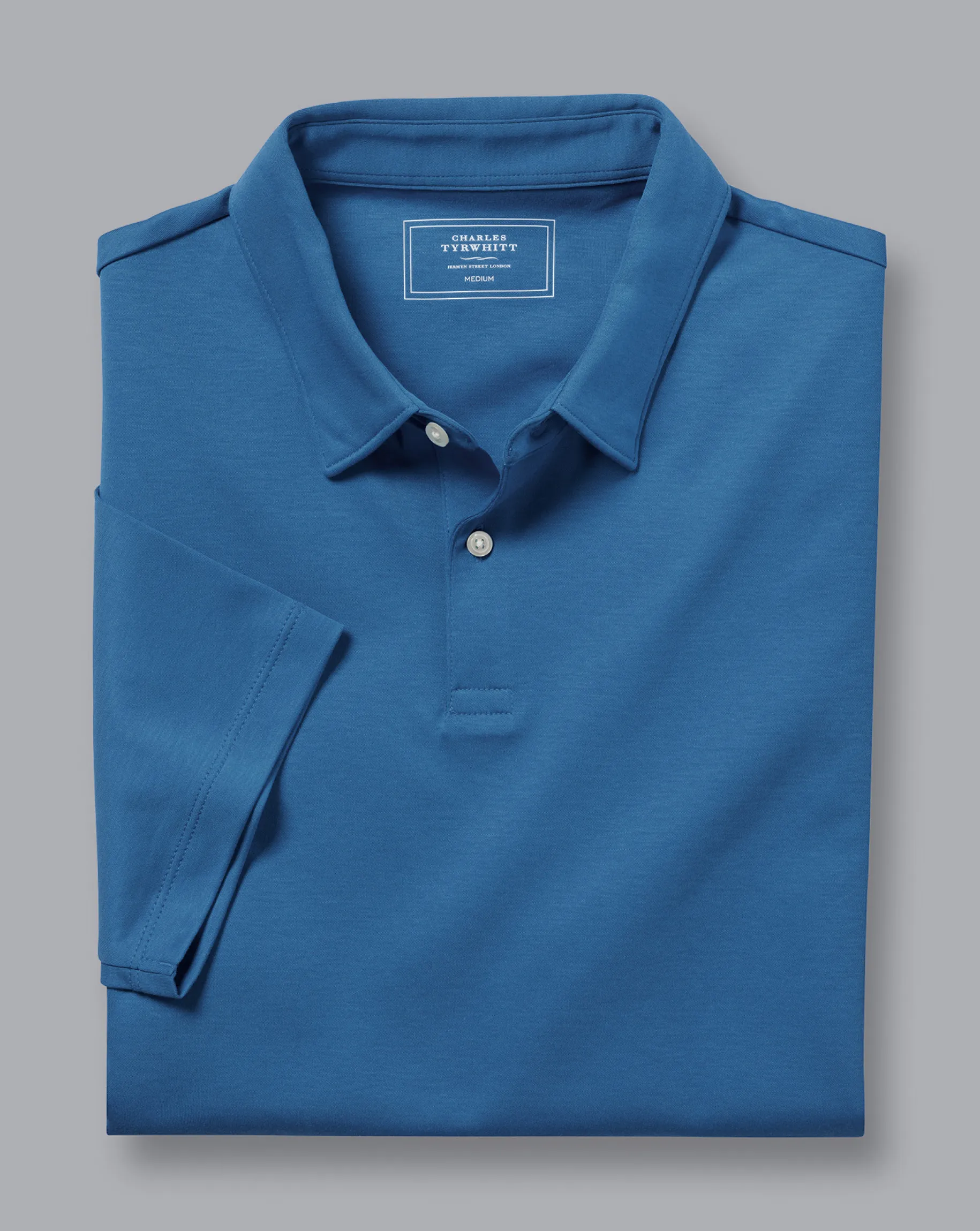 Shirt Sale|Polos<Charles Tyrwhitt Smart Jersey Polo - Ocean Blue