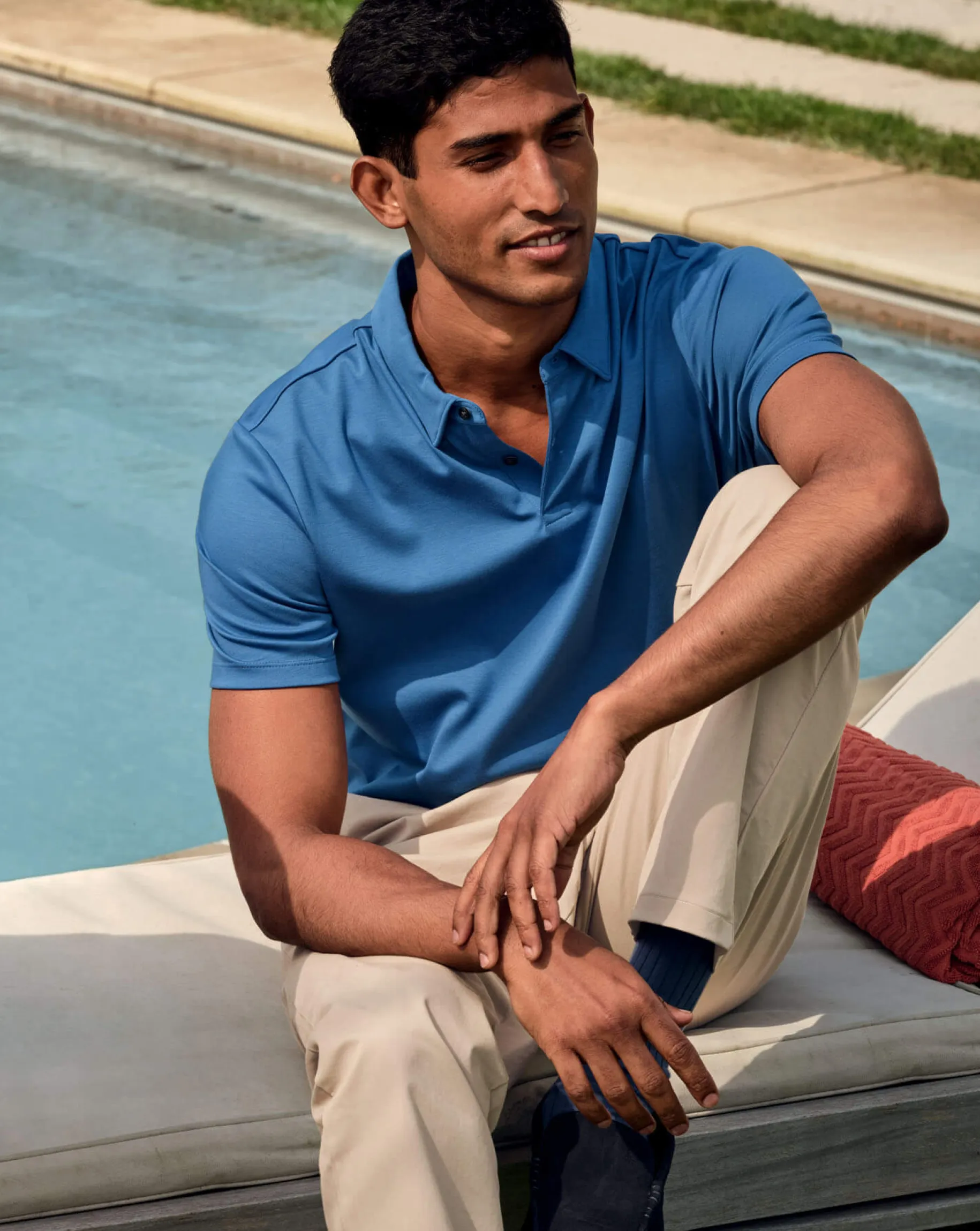 Shirt Sale|Polos<Charles Tyrwhitt Smart Jersey Polo - Ocean Blue