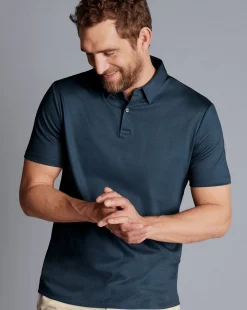 Blue Shirts|Blue<Charles Tyrwhitt Smart Jersey Polo - Petrol Blue