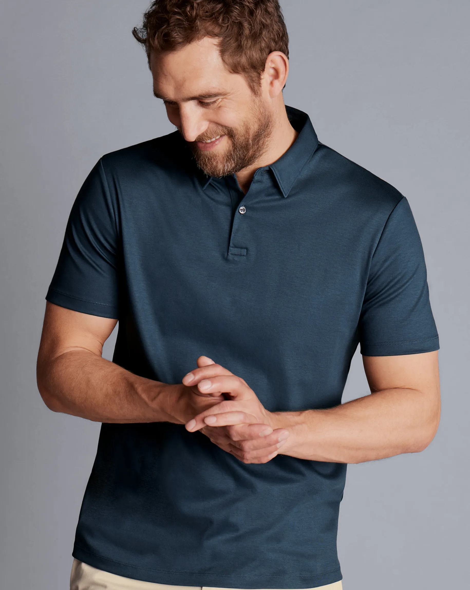 Blue Shirts|Blue<Charles Tyrwhitt Smart Jersey Polo - Petrol Blue