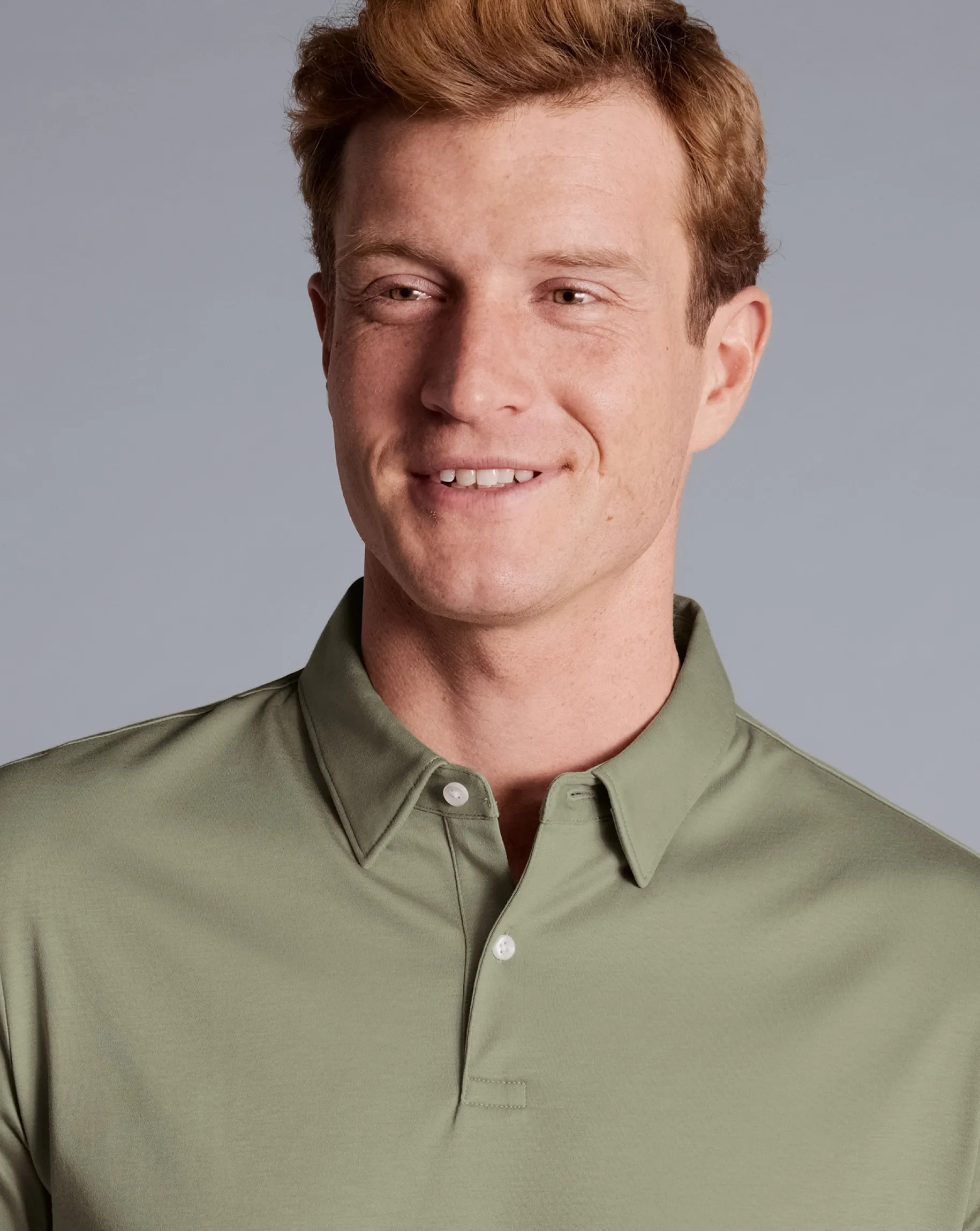 Shirt Sale|Polos<Charles Tyrwhitt Smart Jersey Polo - Sage Green Light Sage Green