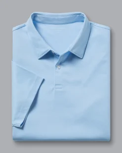 Blue Shirts|Blue<Charles Tyrwhitt Smart Jersey Polo - Blue Sky