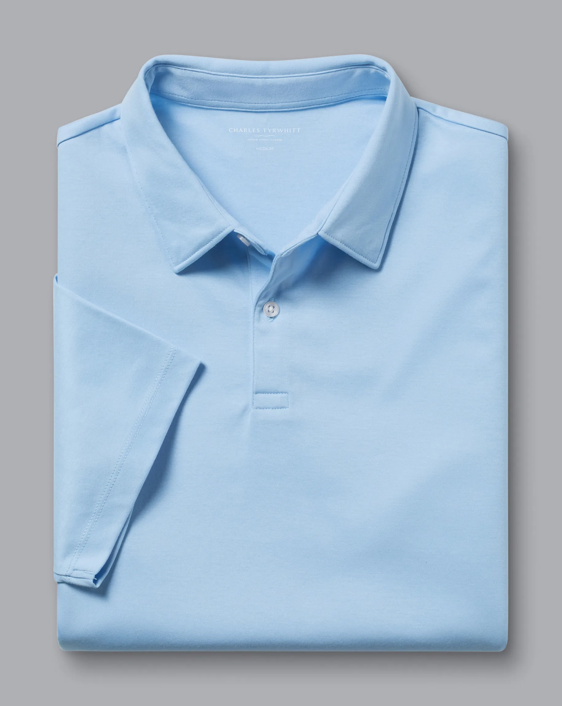 Blue Shirts|Blue<Charles Tyrwhitt Smart Jersey Polo - Blue Sky