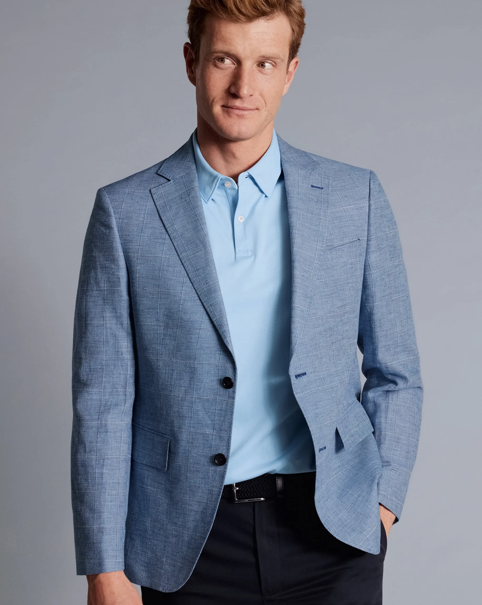 Blue Shirts|Blue<Charles Tyrwhitt Smart Jersey Polo - Blue Sky