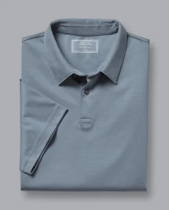 Blue Shirts|Smart polos<Charles Tyrwhitt Smart Jersey Polo - Steel Blue