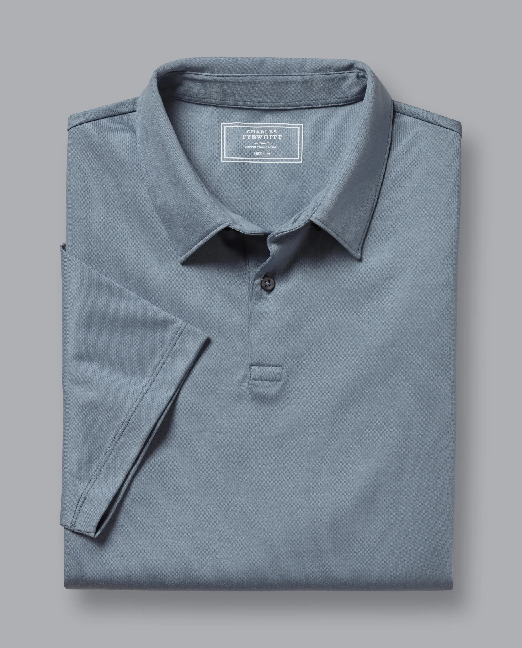 Blue Shirts|Smart polos<Charles Tyrwhitt Smart Jersey Polo - Steel Blue