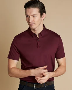 Short Sleeve polos|Polos<Charles Tyrwhitt Smart Jersey Polo - Wine