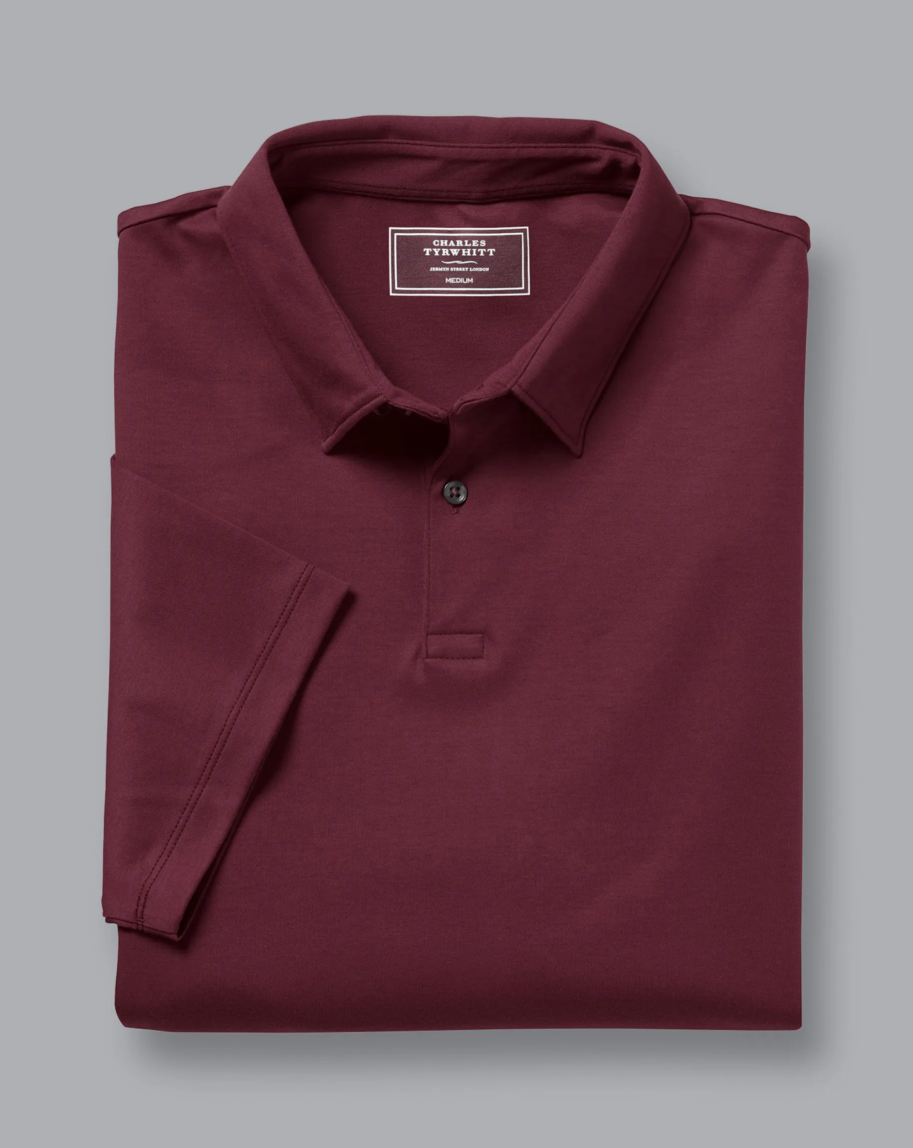 Short Sleeve polos|Polos<Charles Tyrwhitt Smart Jersey Polo - Wine