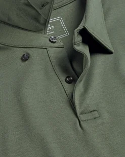 Smart polos|green<Charles Tyrwhitt Smart Long Sleeve Jersey Polo - Green Olive