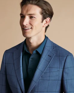 Blue Shirts|Smart polos<Charles Tyrwhitt Smart Long Sleeve Jersey Polo - Blue Turquoise