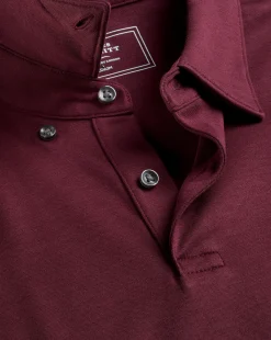 Long Sleeve polos|Polos<Charles Tyrwhitt Smart Long Sleeve Jersey Polo - Wine