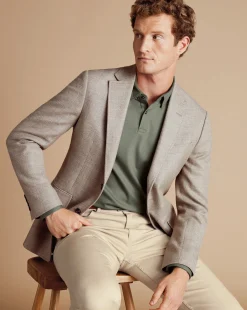 Smart polos|green<Charles Tyrwhitt Smart Long Sleeve Jersey Polo - Sage Green