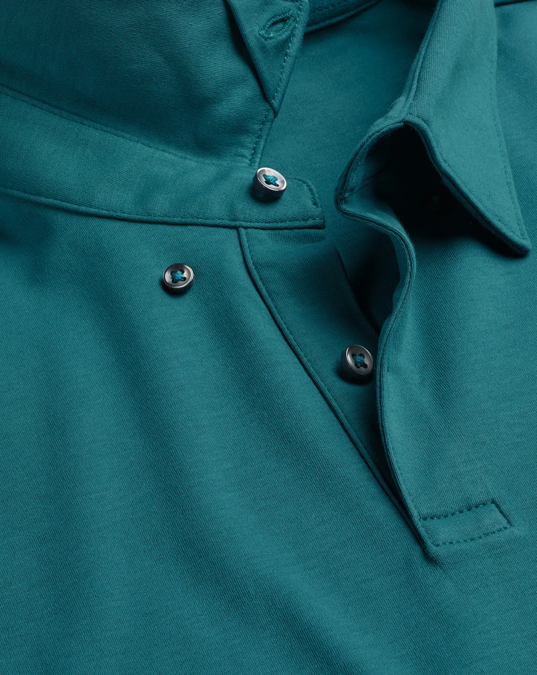 Smart polos|green<Charles Tyrwhitt Smart Long Sleeve Jersey Polo - Green Teal