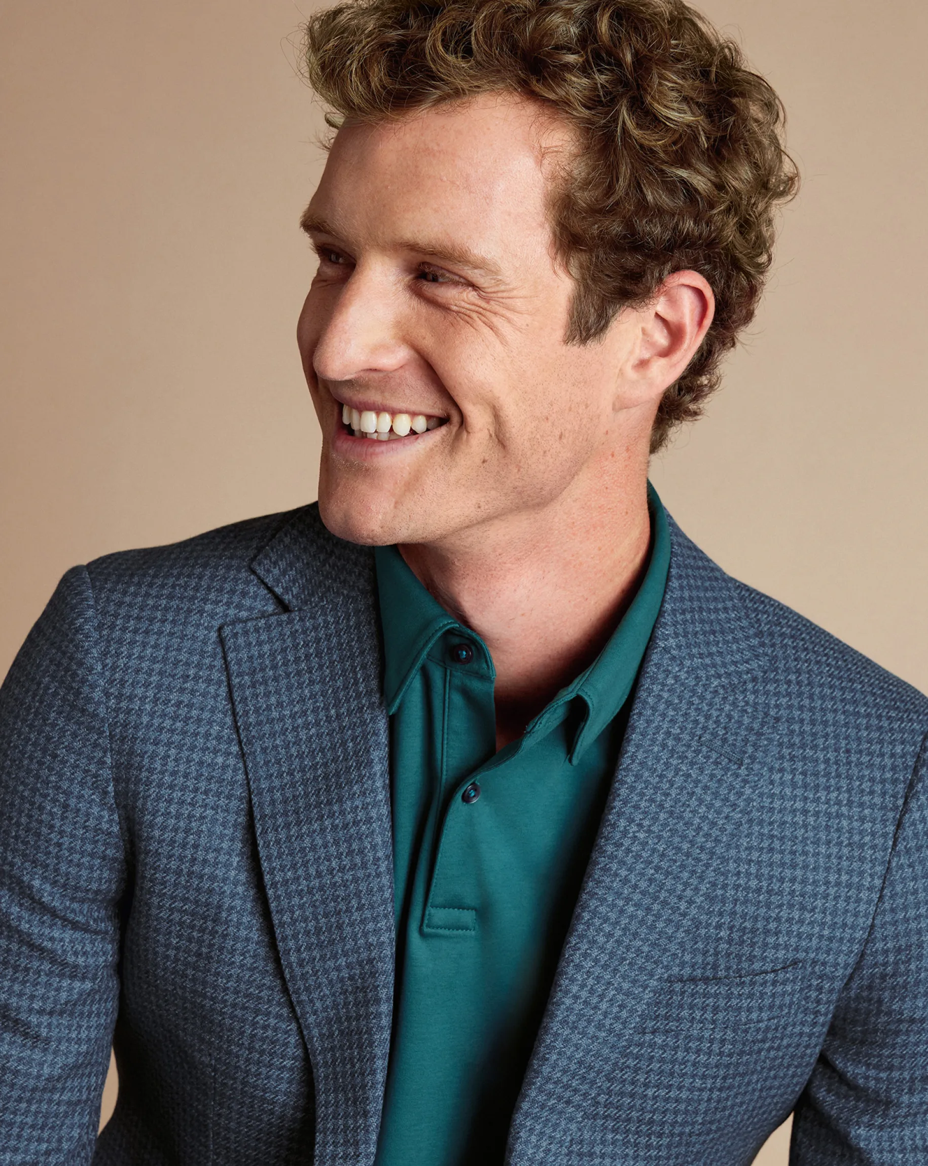 Smart polos|green<Charles Tyrwhitt Smart Long Sleeve Jersey Polo - Green Teal