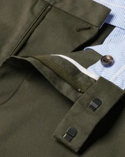 Smart Pants|Classic Fit Pants<Charles Tyrwhitt Smart Stretch Texture Pants - Green Olive