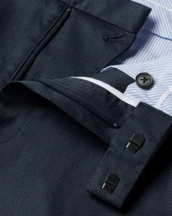 Smart Pants|Blue Pants<Charles Tyrwhitt Smart Stretch Texture Pants - Denim Blue