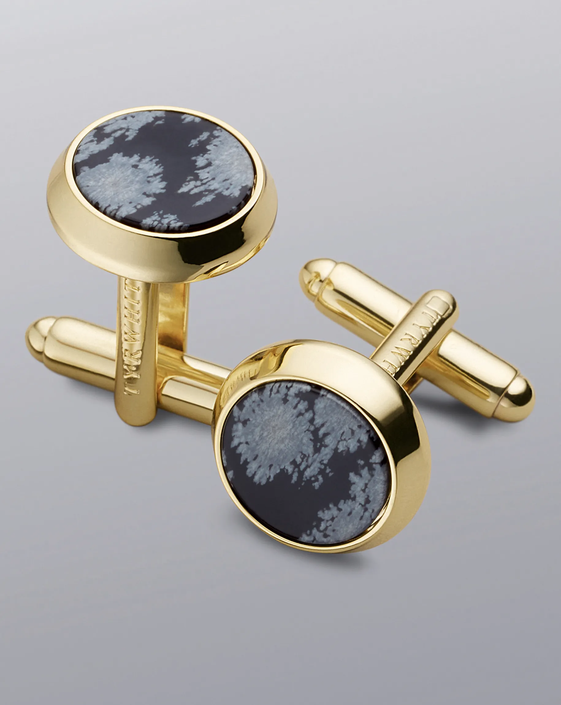 Cufflinks|Evening Accessories<Charles Tyrwhitt Snowflake Obsidian Cufflink - Gold