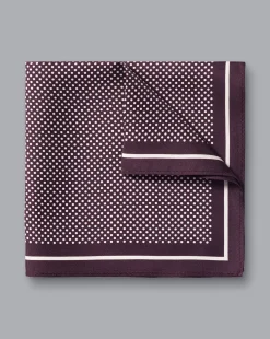 Accessories<Charles Tyrwhitt Spot Print Silk Pocket Square - Blackberry Purple & Ivory