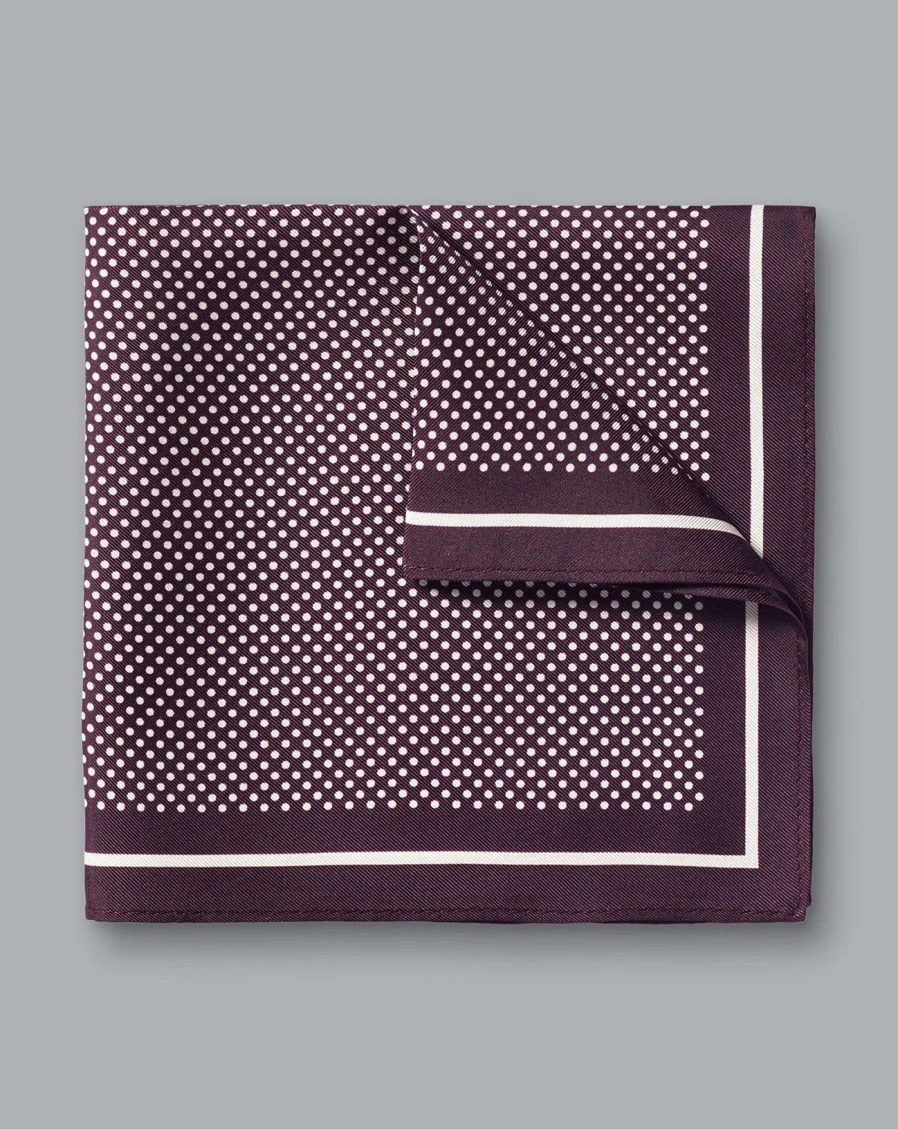Accessories<Charles Tyrwhitt Spot Print Silk Pocket Square - Blackberry Purple & Ivory