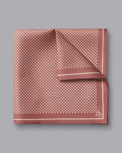 Accessories<Charles Tyrwhitt Spot Silk Pocket Square - Salmon Pink & Ivory Pink and White