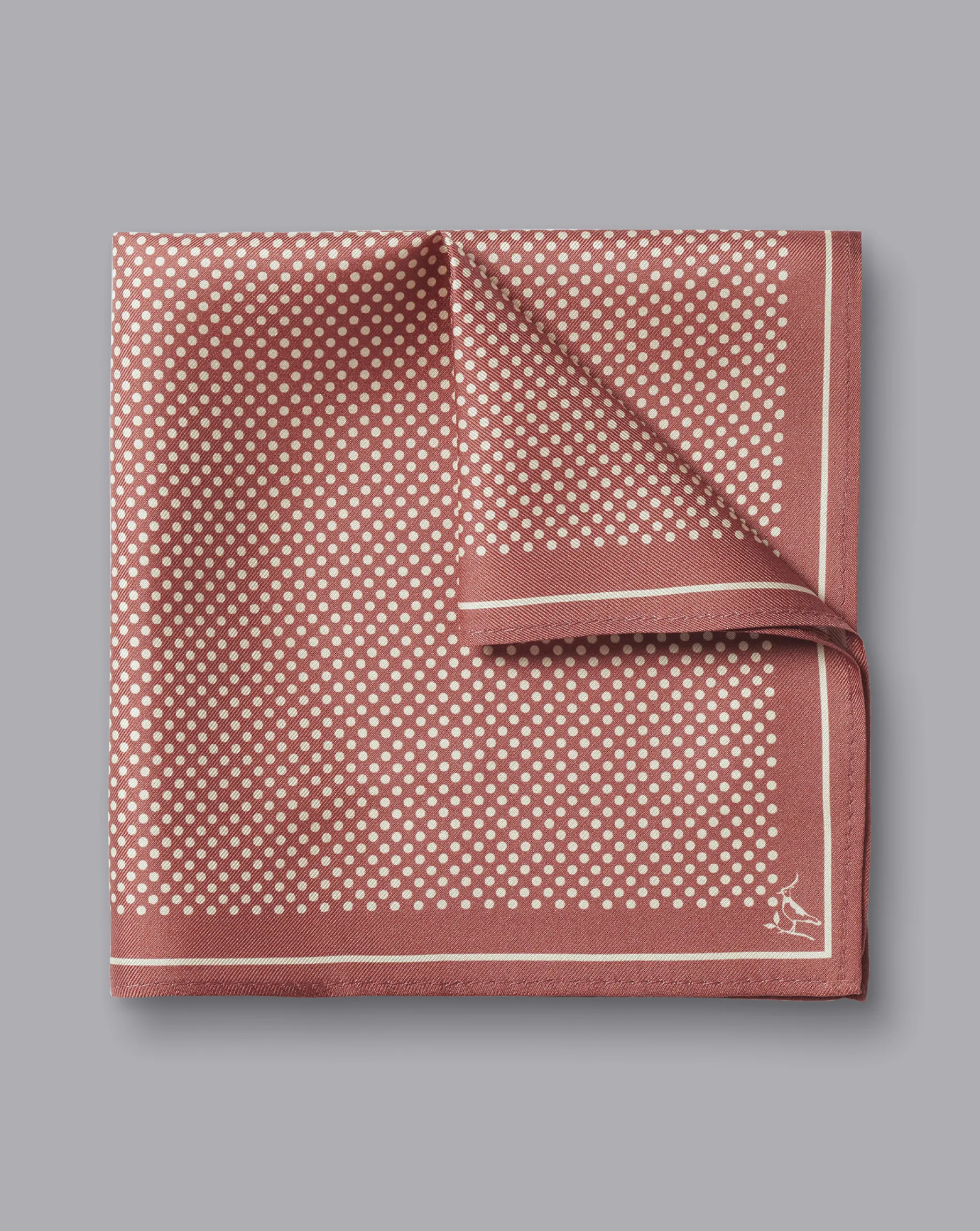 Accessories<Charles Tyrwhitt Spot Silk Pocket Square - Salmon Pink & Ivory Pink and White
