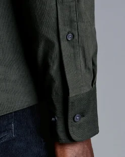 Business Casual Shirts|Casual Shirts<Charles Tyrwhitt Spread Collar Corduroy Shirt - Sage Green