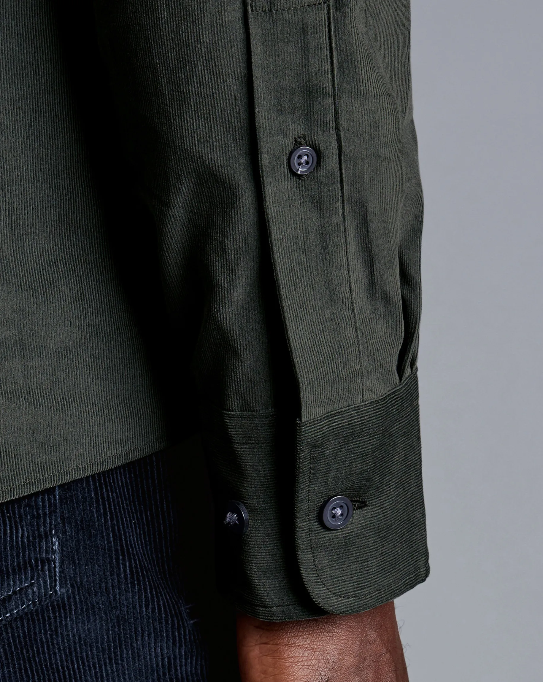Business Casual Shirts|Casual Shirts<Charles Tyrwhitt Spread Collar Corduroy Shirt - Sage Green