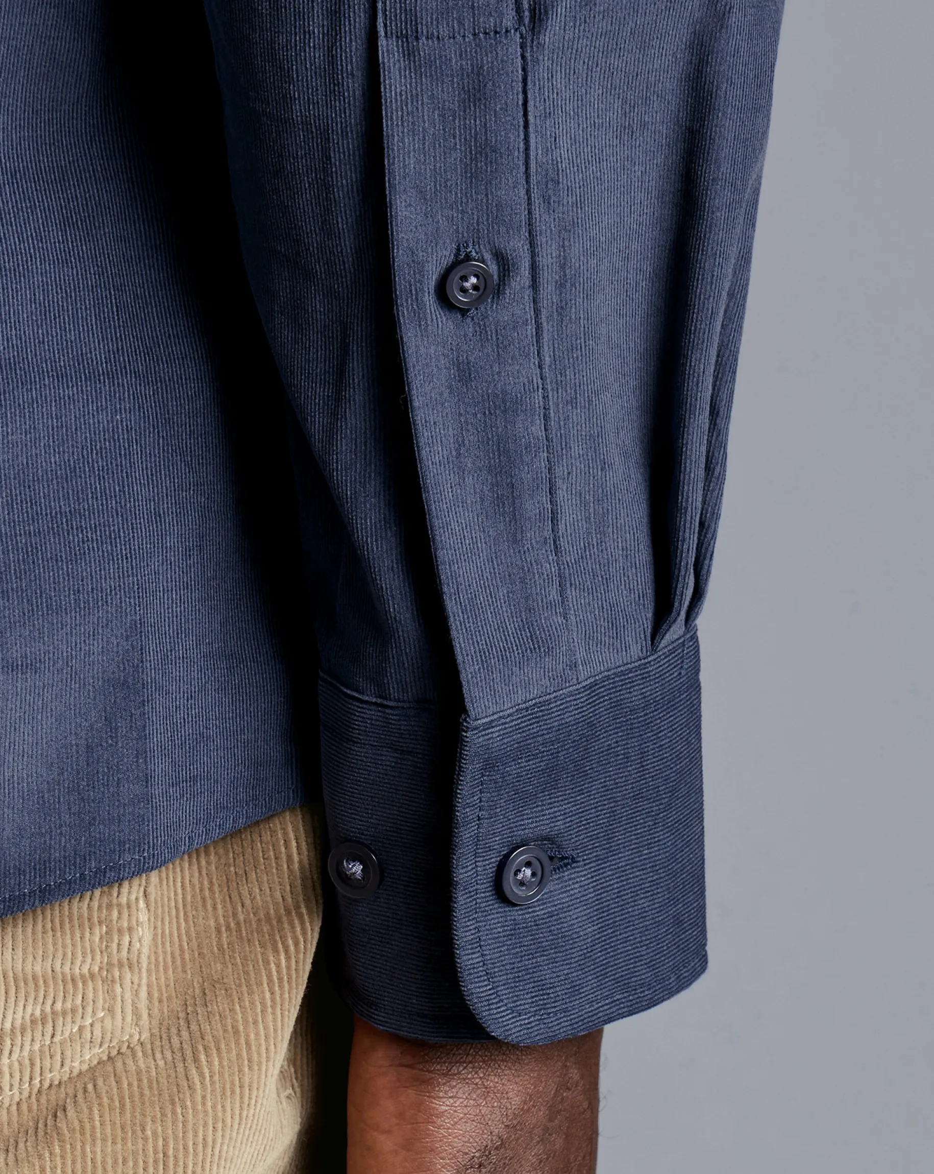 Business Casual Shirts|Casual Shirts<Charles Tyrwhitt Spread Collar Corduroy Shirt - Heather Blue
