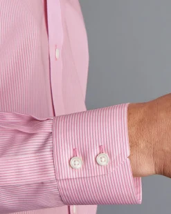 Shirt Sale|Dress Shirts<Charles Tyrwhitt Spread Collar Non-Iron Bengal Stripe Shirt - Pink