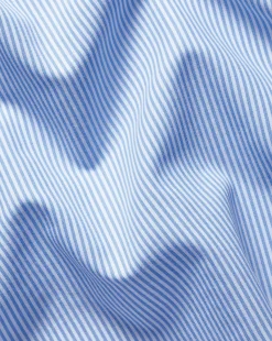 Dress Shirts|Blue Shirts<Charles Tyrwhitt Spread Collar Non-Iron Bengal Stripe Shirt - Sky Cornflower Blue