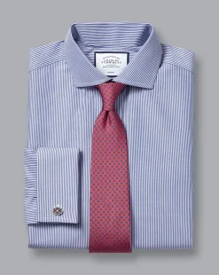 Dress Shirts|Blue Shirts<Charles Tyrwhitt Spread Collar Non-Iron Bengal Stripe Shirt - Blue Royal