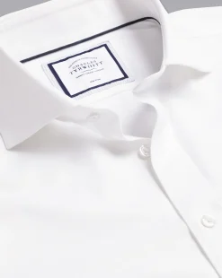 Shirt Sale|Dress Shirts<Charles Tyrwhitt Spread Collar Non-Iron Cambridge Weave Shirt - White