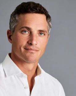 Shirt Sale|Dress Shirts<Charles Tyrwhitt Spread Collar Non-Iron Cambridge Weave Shirt - White