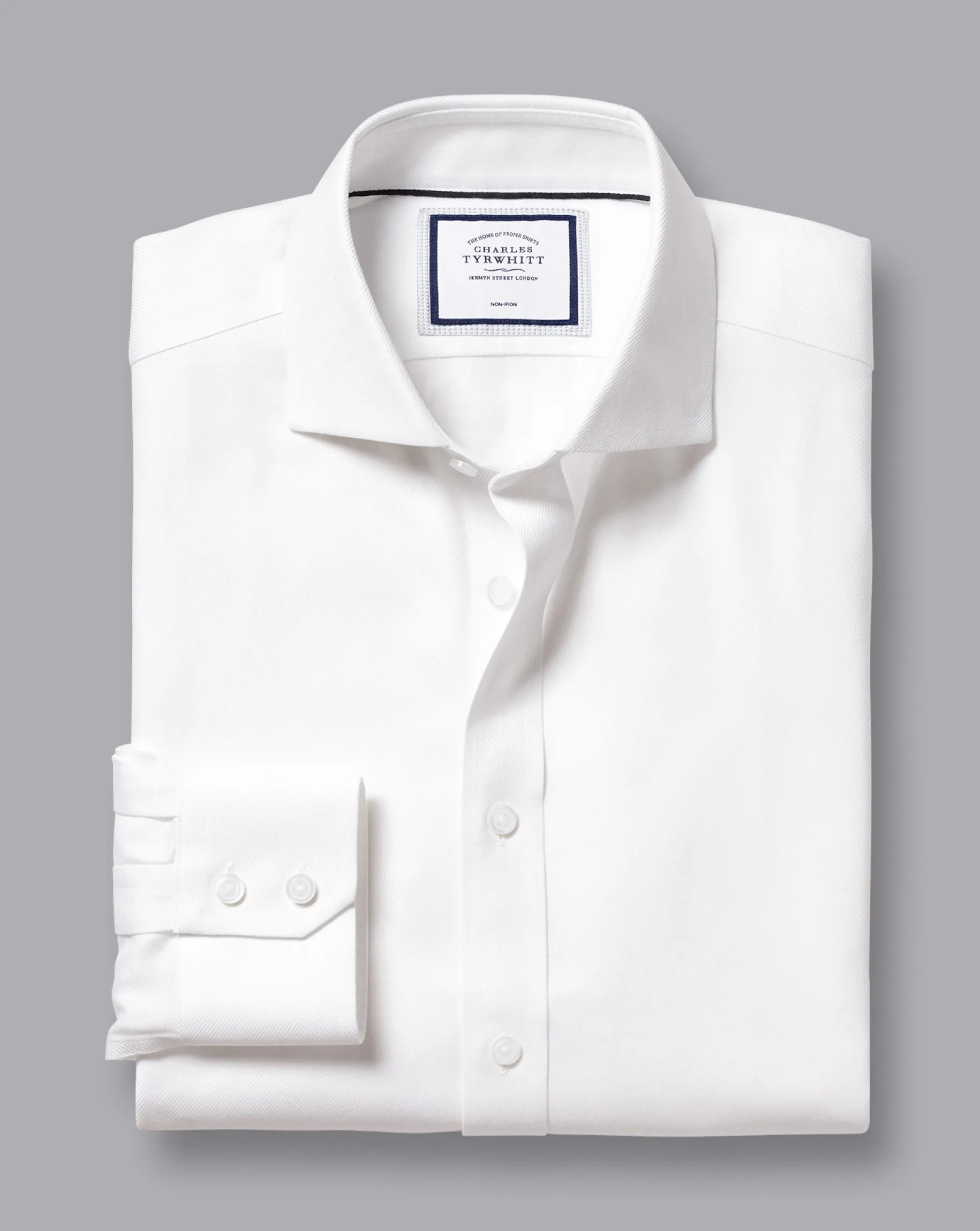Shirt Sale|Dress Shirts<Charles Tyrwhitt Spread Collar Non-Iron Cambridge Weave Shirt - White