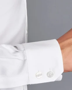 Shirt Sale|Dress Shirts<Charles Tyrwhitt Spread Collar Non-Iron Cambridge Weave Shirt - White