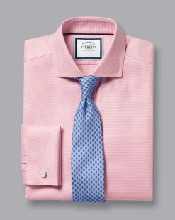 Shirt Sale|Dress Shirts<Charles Tyrwhitt Spread Collar Non-Iron Cambridge Weave Shirt - Pink