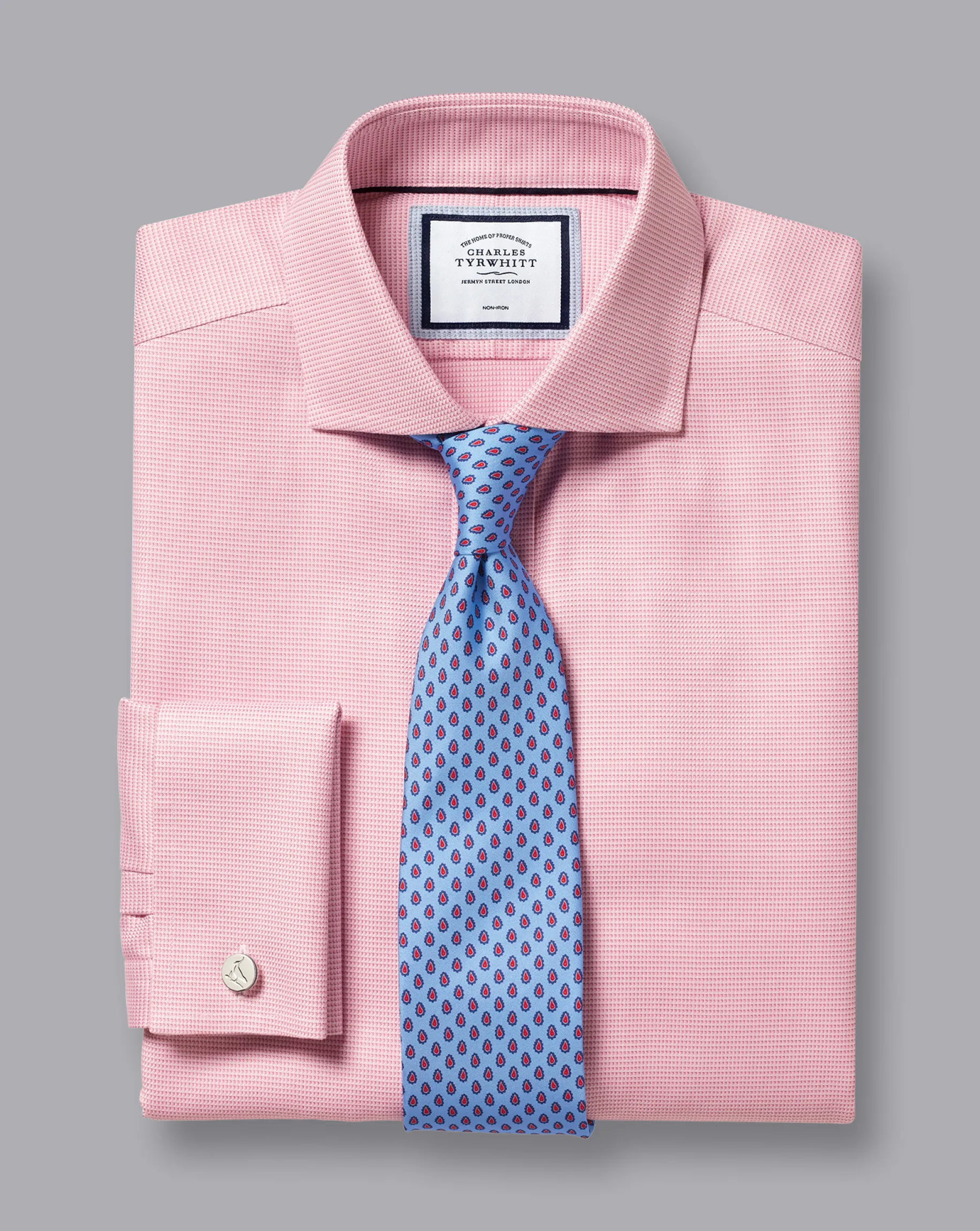 Shirt Sale|Dress Shirts<Charles Tyrwhitt Spread Collar Non-Iron Cambridge Weave Shirt - Pink