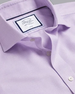 Shirt Sale|Dress Shirts<Charles Tyrwhitt Spread Collar Non-Iron Cambridge Weave Shirt - Lavender Purple