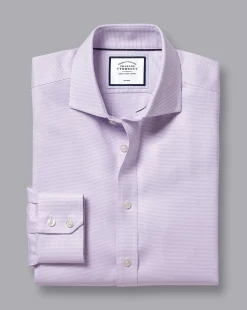 Shirt Sale|Dress Shirts<Charles Tyrwhitt Spread Collar Non-Iron Cambridge Weave Shirt - Lavender Purple