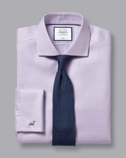 Shirt Sale|Dress Shirts<Charles Tyrwhitt Spread Collar Non-Iron Cambridge Weave Shirt - Lavender Purple