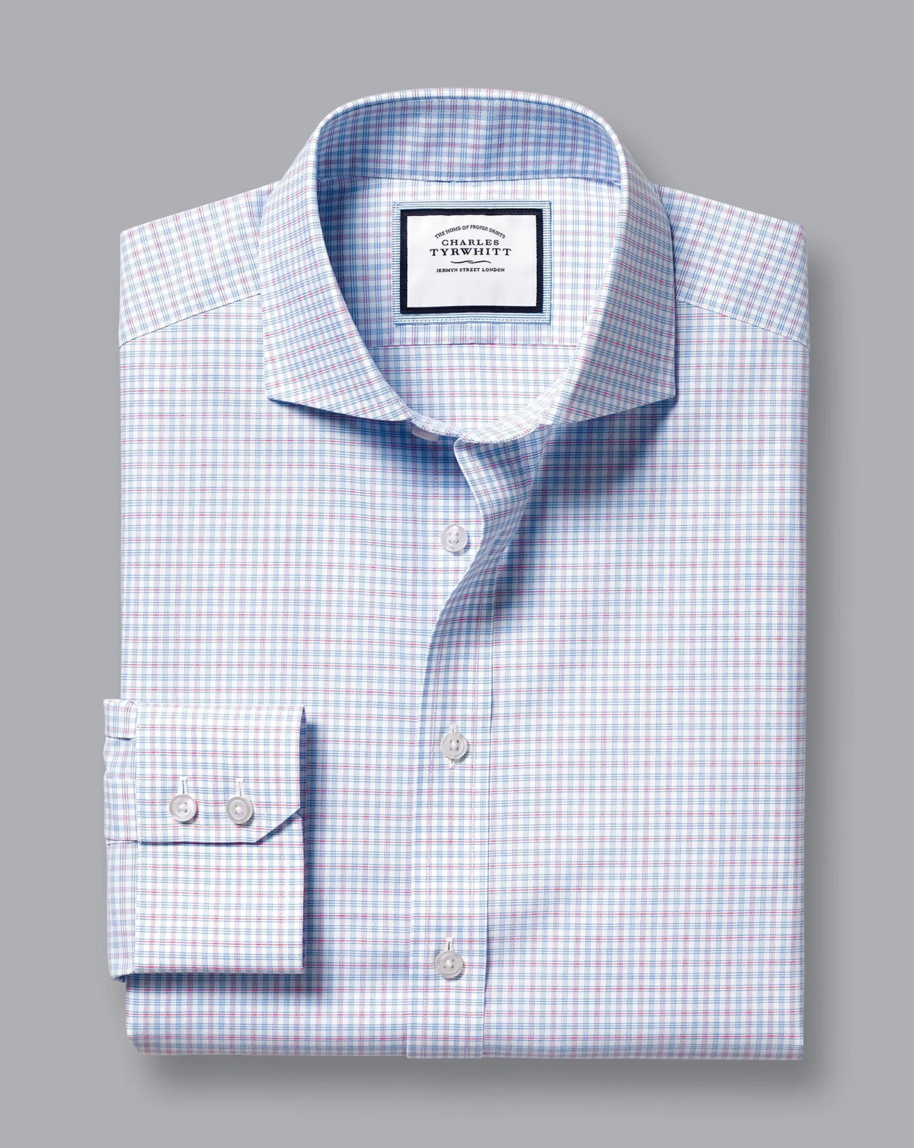 Shirt Sale|Dress Shirts<Charles Tyrwhitt Spread Collar Non-Iron Check Shirt - Bright Pink