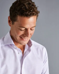 Shirt Sale|Dress Shirts<Charles Tyrwhitt Spread Collar Non-Iron Check Shirt - Purple Violet