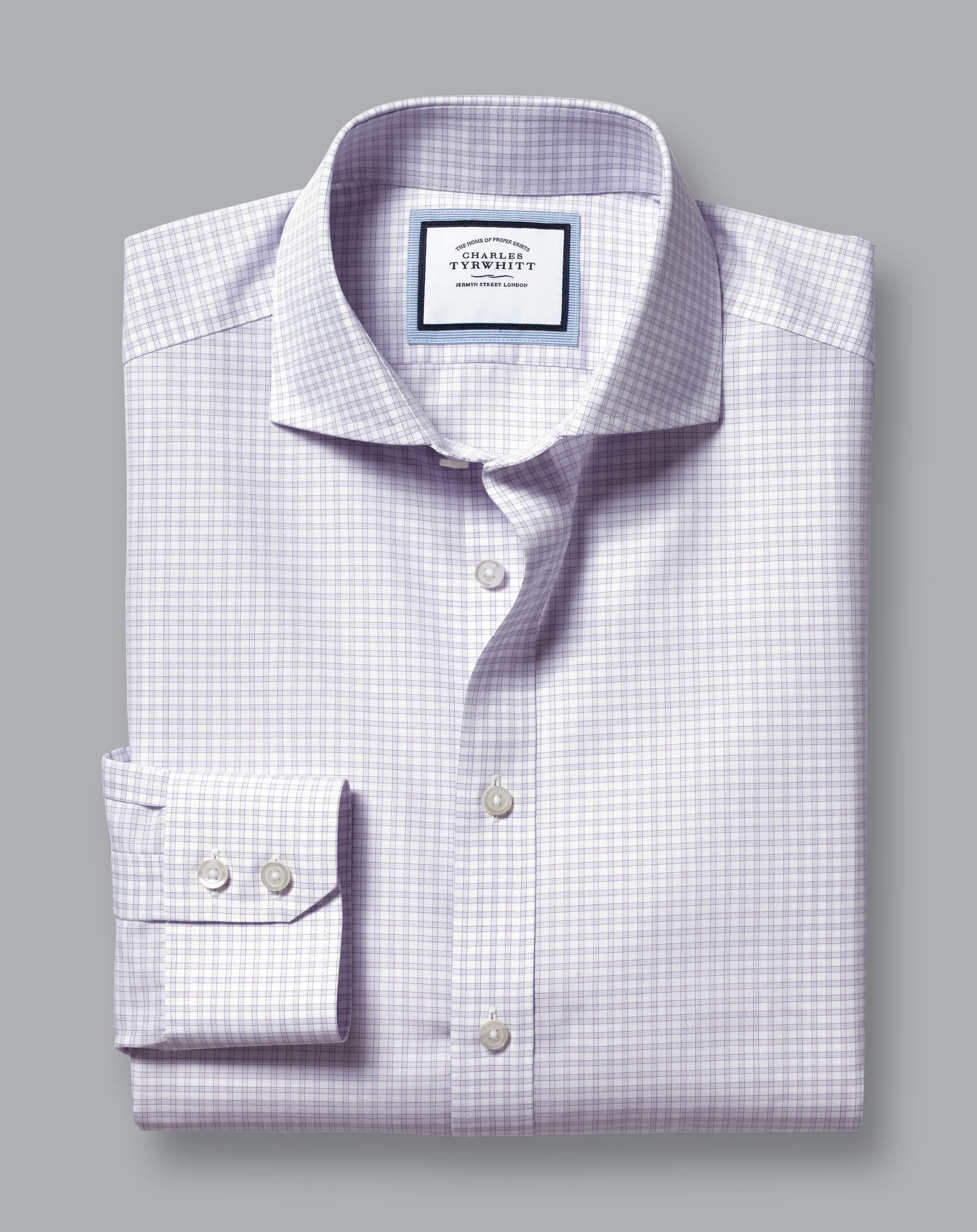 Shirt Sale|Dress Shirts<Charles Tyrwhitt Spread Collar Non-Iron Check Shirt - Purple Violet