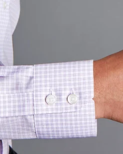 Shirt Sale|Dress Shirts<Charles Tyrwhitt Spread Collar Non-Iron Check Shirt - Purple Violet