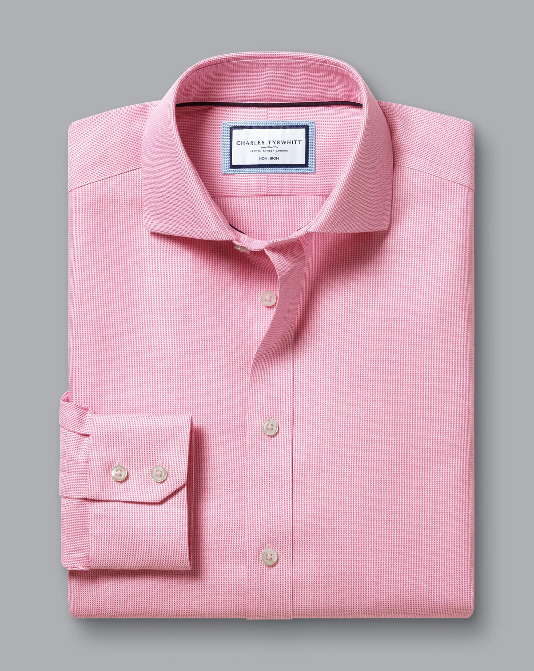 Shirt Sale|Dress Shirts<Charles Tyrwhitt Spread Collar Non-Iron Clifton Weave Shirt - Pink